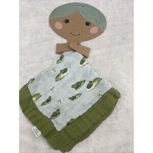 MILKBARN Green Leap Frog Mini Baby Lovey Muslin Security Blanket Rayon Bamboo